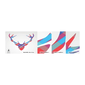 Mostră tapet autocolant Deluxe Sticker - Cerb scoțian - Abstracția, Cerb, Coarne - 100x30 cm