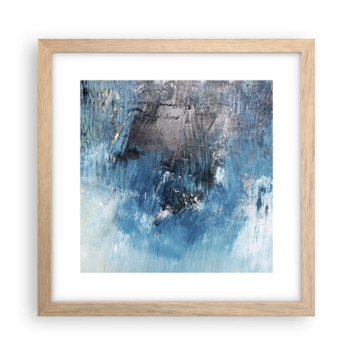 Poster în ramă de stejar deschis - Rapsodie albastră - 30x30 cm