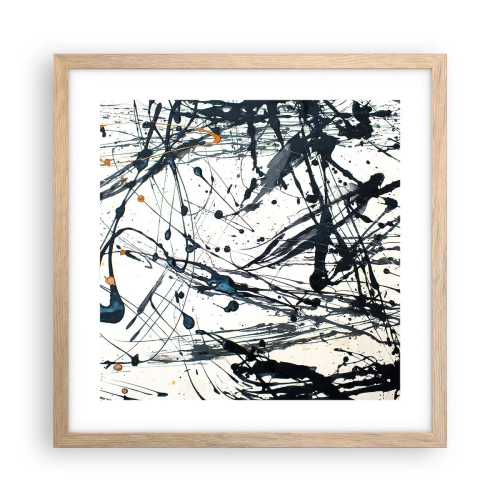 Poster în ramă de stejar deschis - Abstracție expresionistă - 40x40 cm