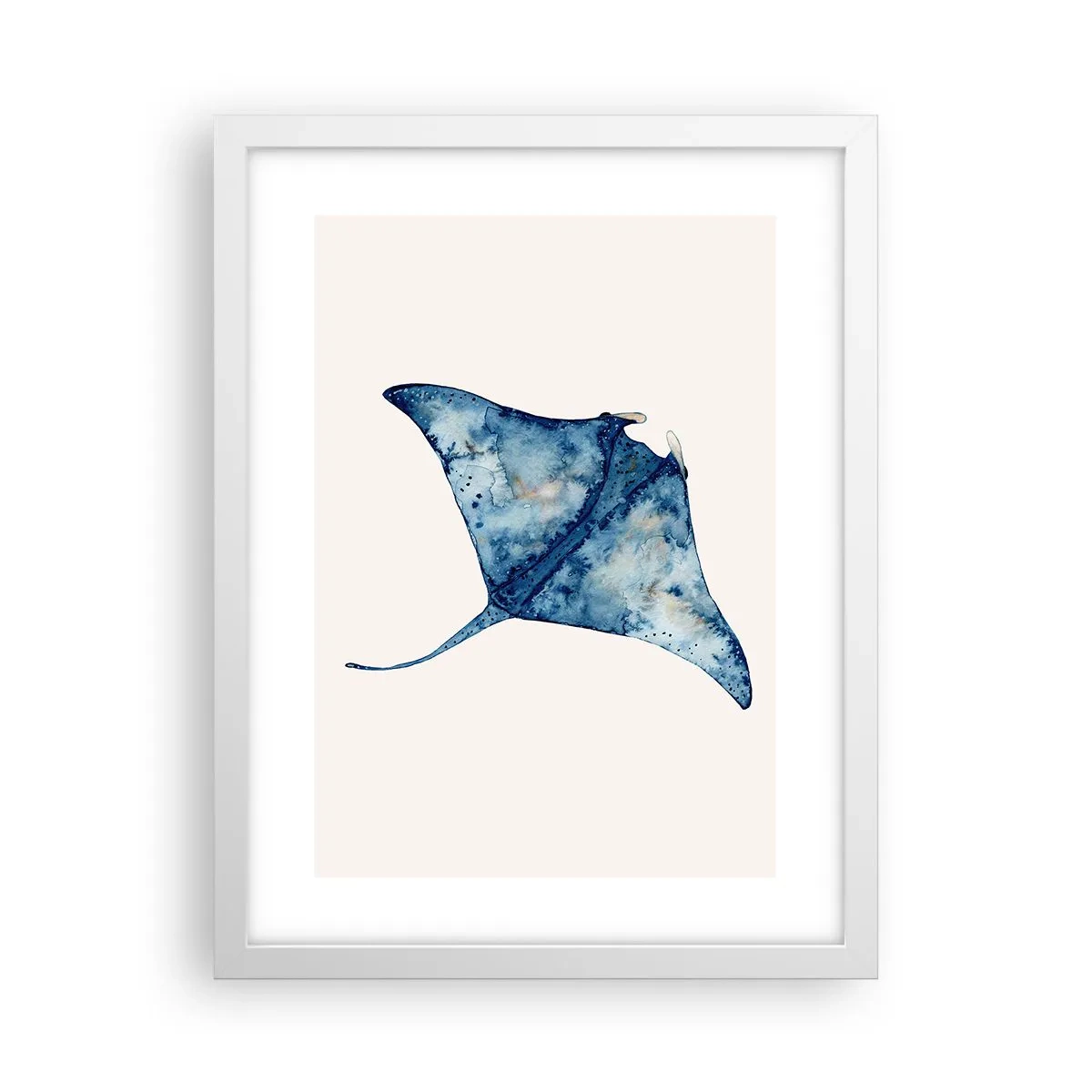 Poster în ramă albă - Viața în albastru - 30x40 cm