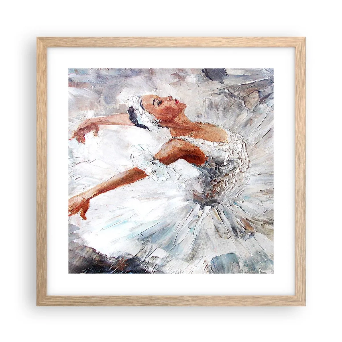 Poster în ramă de stejar deschis - Moale și ușoară ca tulul - 40x40 cm