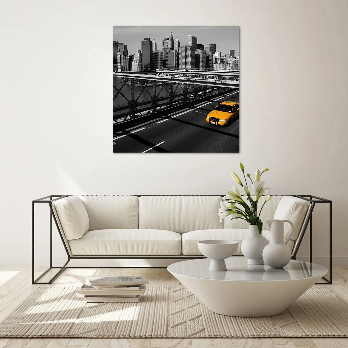 Tablou pe sticlă - Culorile marelui oraș - 30x30 cm