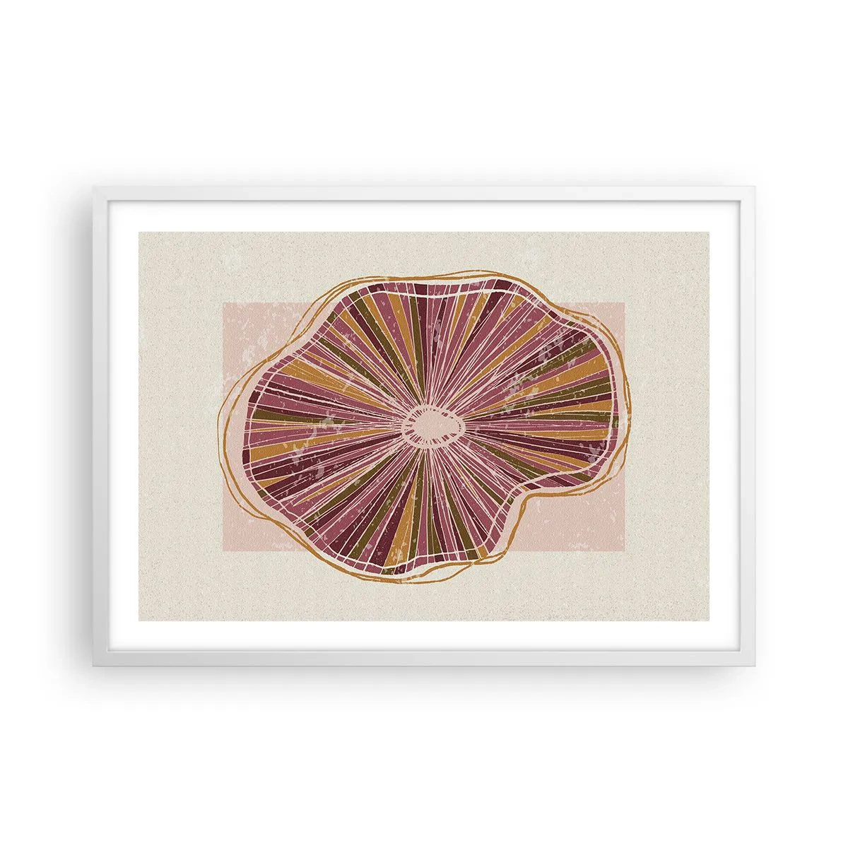 Poster în ramă albă - Abstracția radială - 70x50 cm