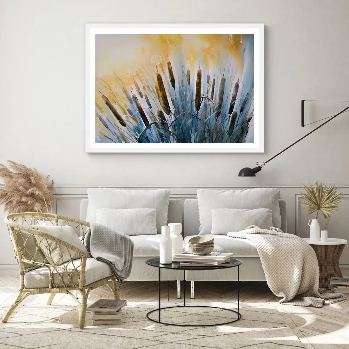 Poster în ramă albă - Răcoarea apei, căldura soarelui - 91x61 cm