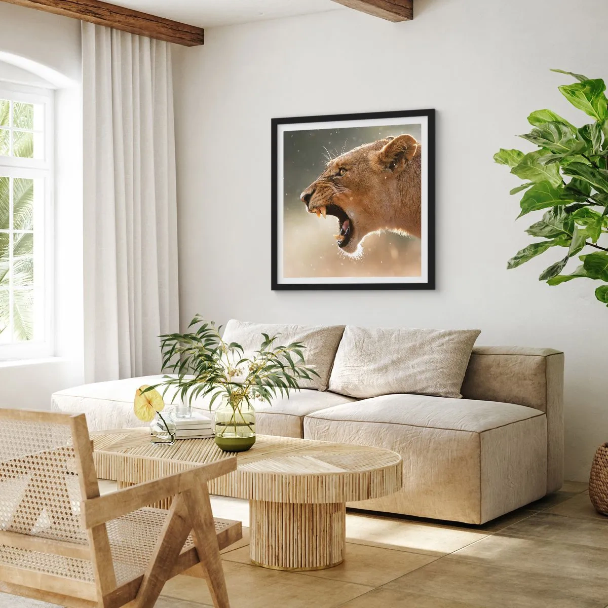 Poster în ramă neagră - Încearcă să nu asculți - 40x40 cm