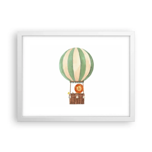 Poster în ramă albă - Călătoriile lui Leon - 40x30 cm