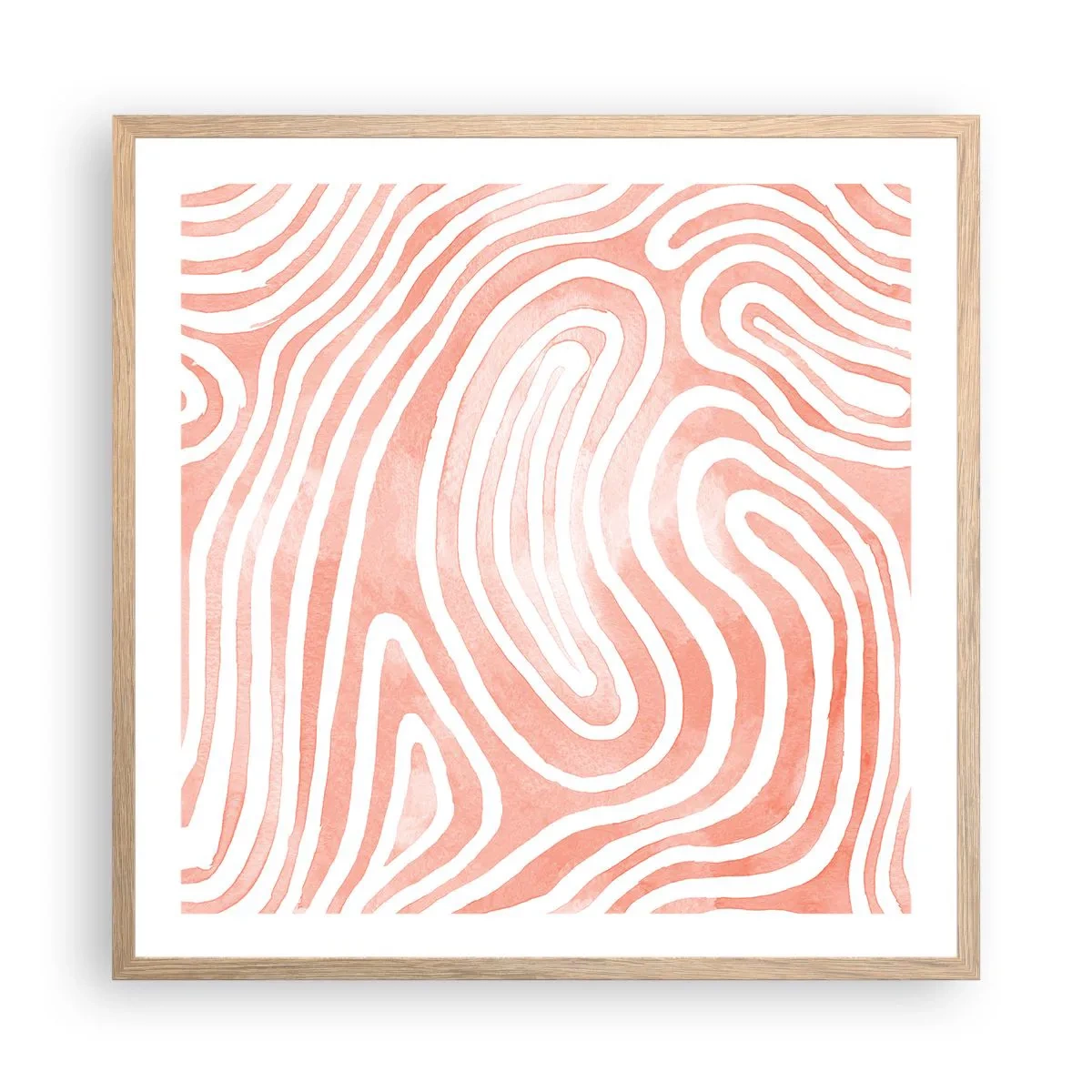 Poster în ramă de stejar deschis - Într-un labirint de coral - 60x60 cm
