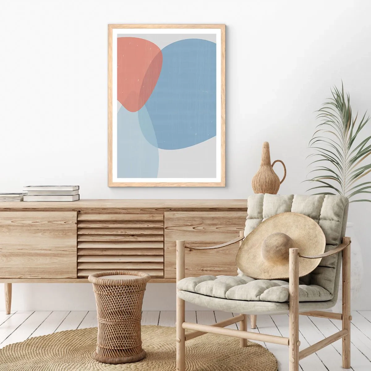 Poster în ramă de stejar deschis - Relații pastelate - 61x91 cm