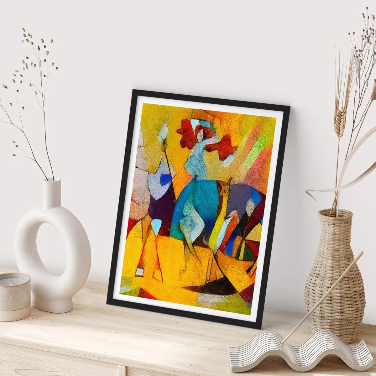 Poster în ramă neagră - Soare - viață - bucurie - 30x40 cm
