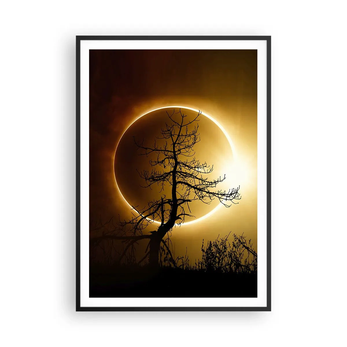 Poster în ramă neagră - Eclipsă totală - 70x100 cm