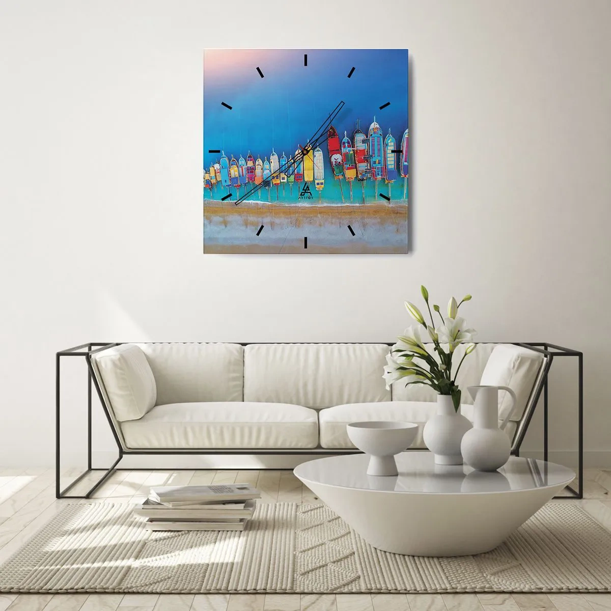 Ceas de perete - Ceas pe sticlă - Din perspectiva unei păsări - 30x30 cm