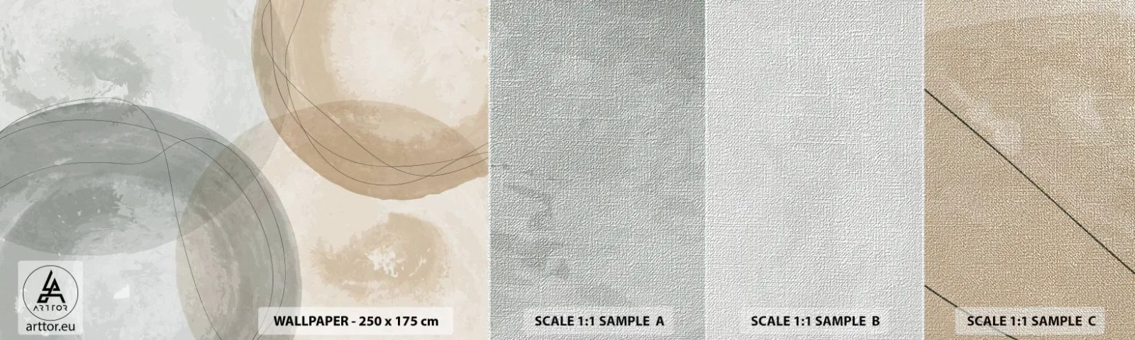 Mostră tapet Premium Canvas - Întrepătrunderea lumilor - Abstracția, Bucată, Districte - 100x30 cm