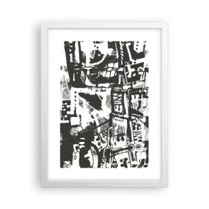 Poster în ramă albă - Ordine sau haos? - 30x40 cm