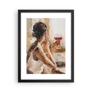 Poster în ramă neagră - Gustul unui moment bun - 30x40 cm