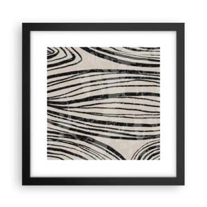 Poster în ramă neagră - Deversare de linii - 30x30 cm