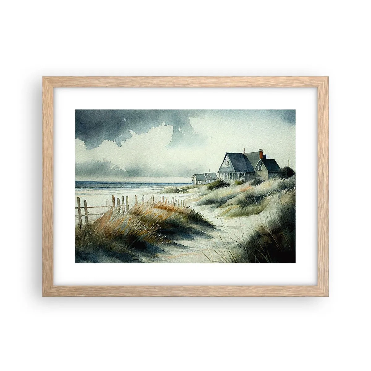 Poster în ramă de stejar deschis - Departe de agitație - 40x30 cm