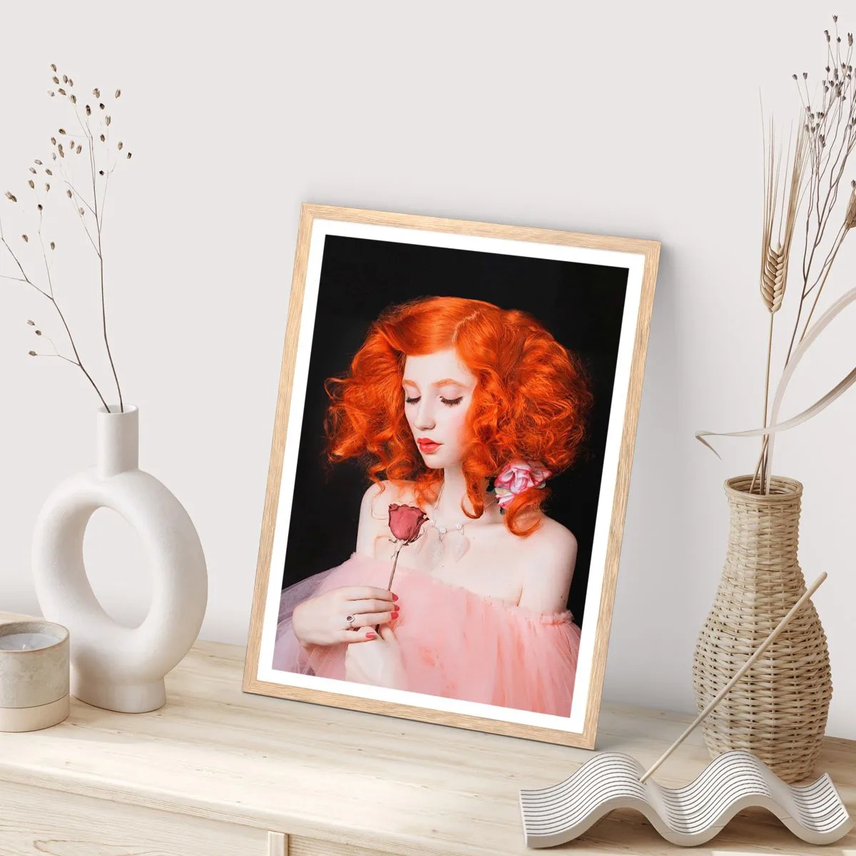 Poster în ramă de stejar deschis - În stil baroc - 40x50 cm