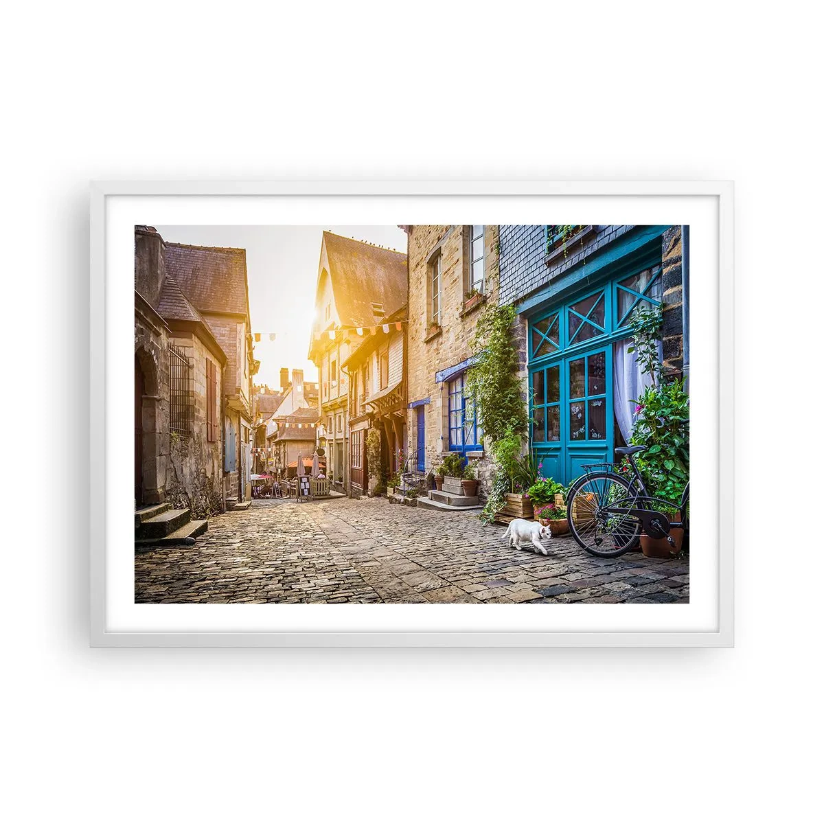 Poster în ramă albă - Fantoma albă a orașului - 70x50 cm