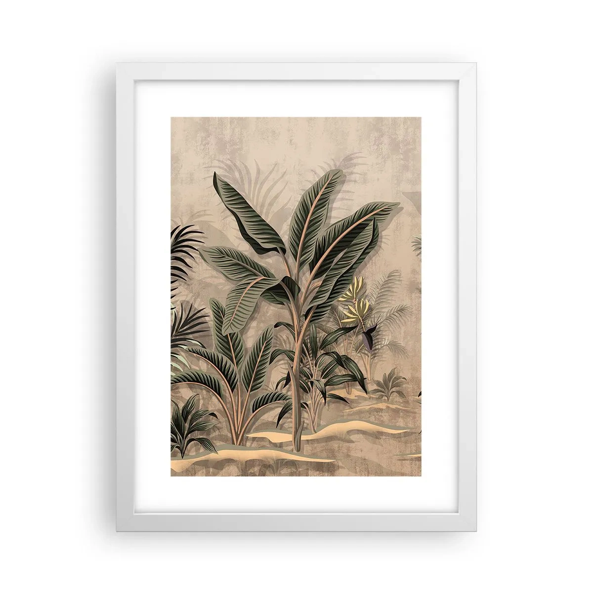 Poster în ramă albă - Gravură în stil colonial - 30x40 cm
