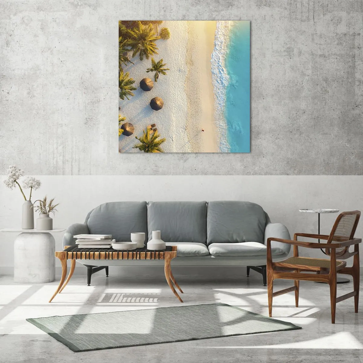 Tablou pe sticlă - Bun venit în paradis - 40x40 cm