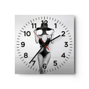 Ceas de perete - Ceas pe sticlă - Numele meu este: Eleganța - 40x40 cm