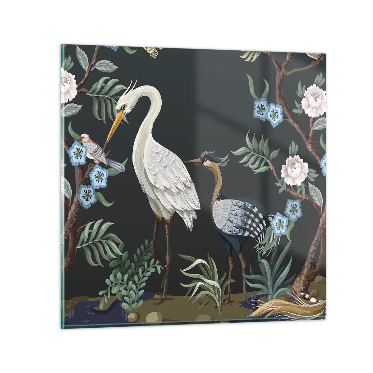 Tablou pe sticlă - Parada păsărilor - 70x70 cm