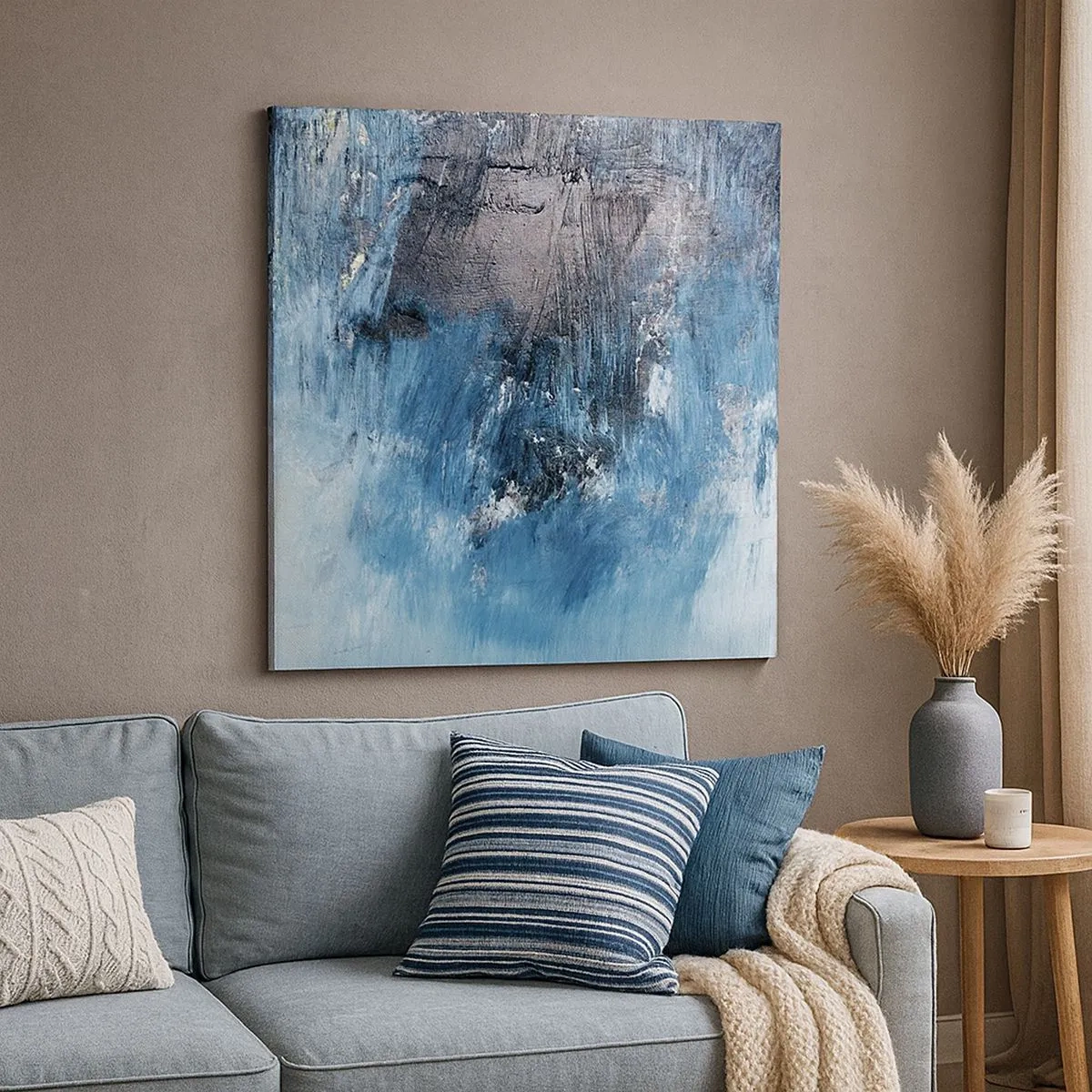 Tablou pe pânză - Rapsodie albastră - 30x30 cm