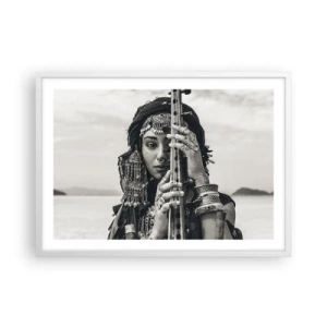 Poster în ramă albă - Muzica orientală în sine - 70x50 cm