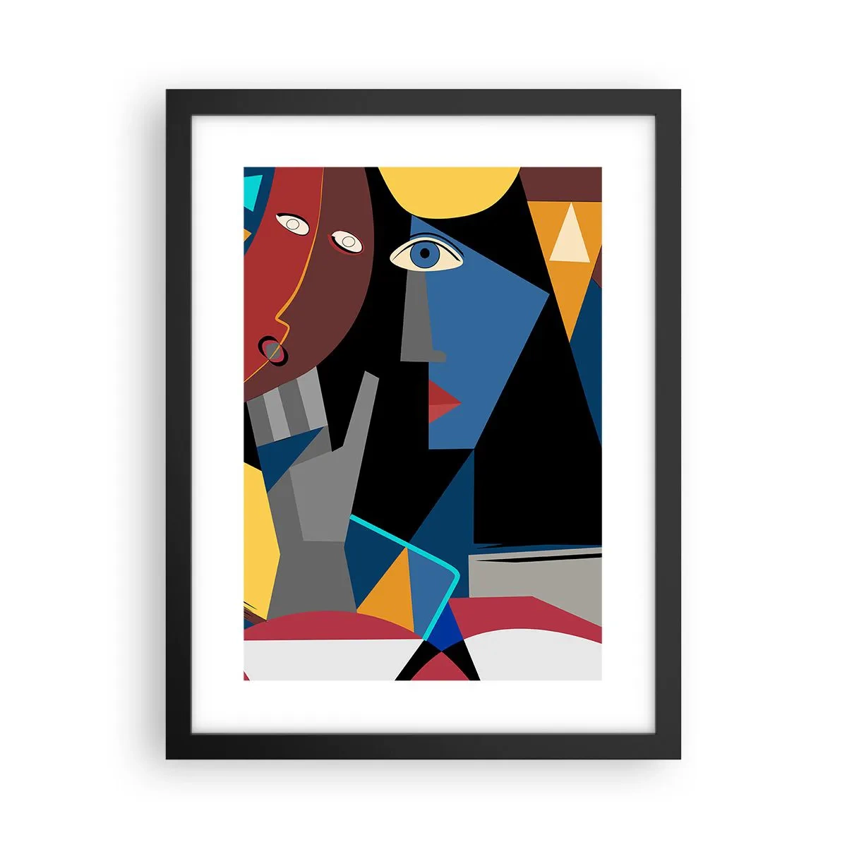 Poster în ramă neagră - Discuția cubiștilor - 30x40 cm