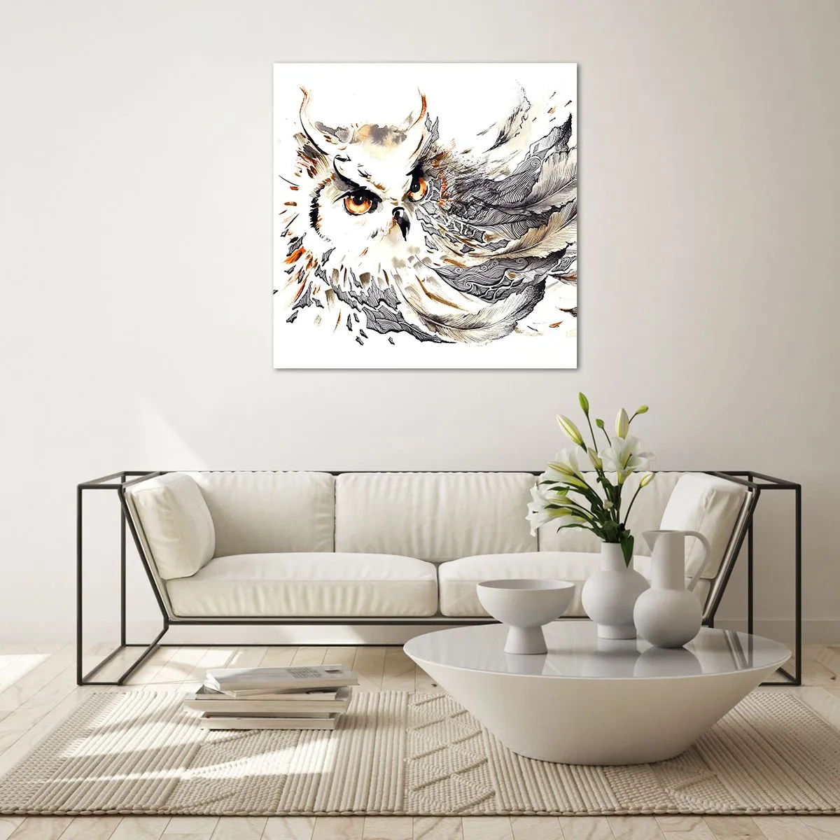 Tablou pe sticlă - Ea a venit din lumea magiei - 40x40 cm