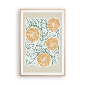 Poster în ramă de stejar deschis - Etnic cu o notă de abstracție - 61x91 cm