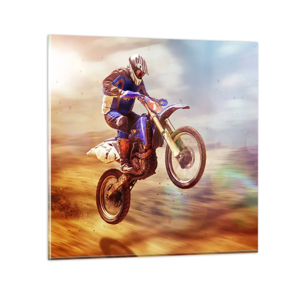 Tablou pe sticlă - Nebunie motociclistă - 30x30 cm