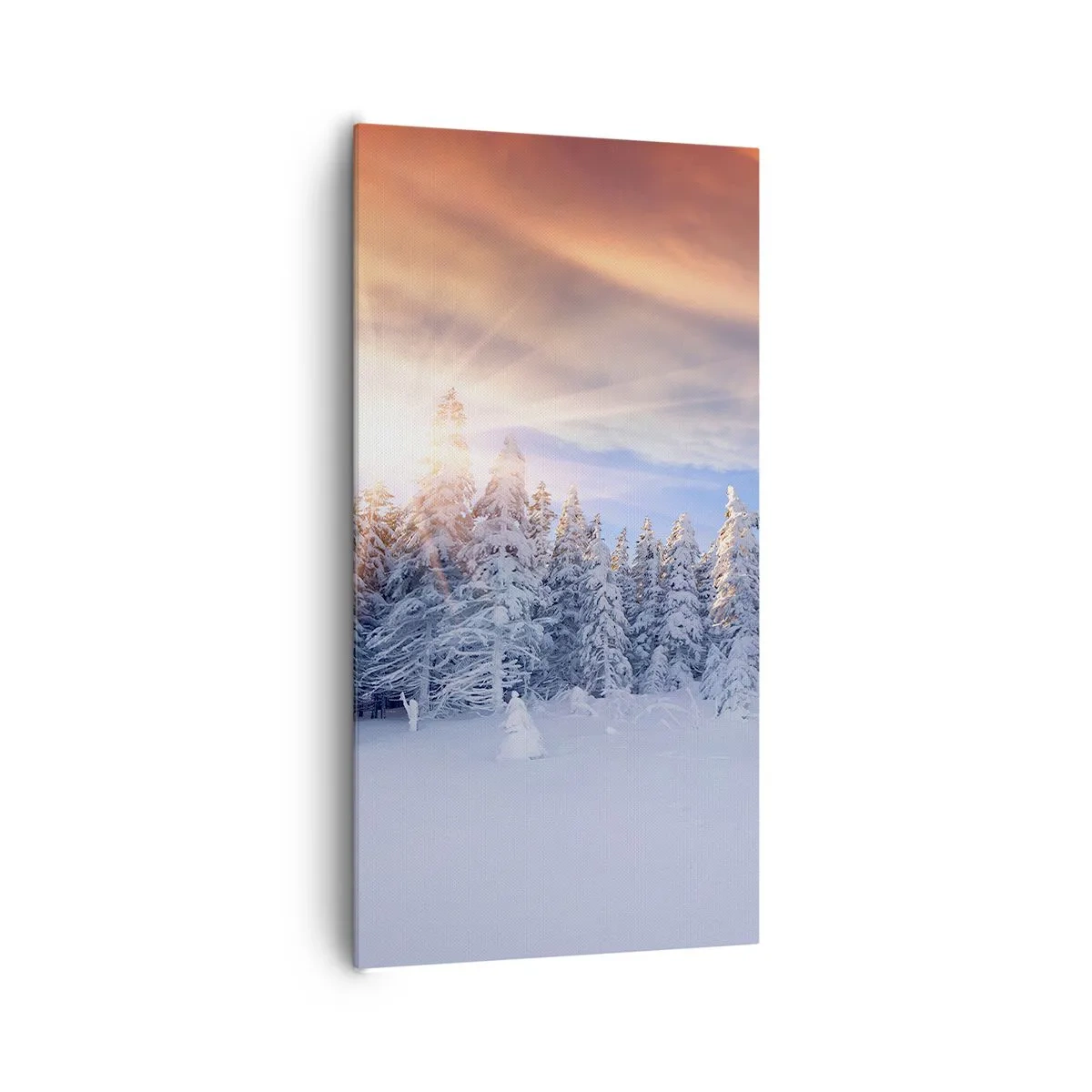Tablou pe pânză - Spectacolul naturii înzăpezite - 65x120 cm