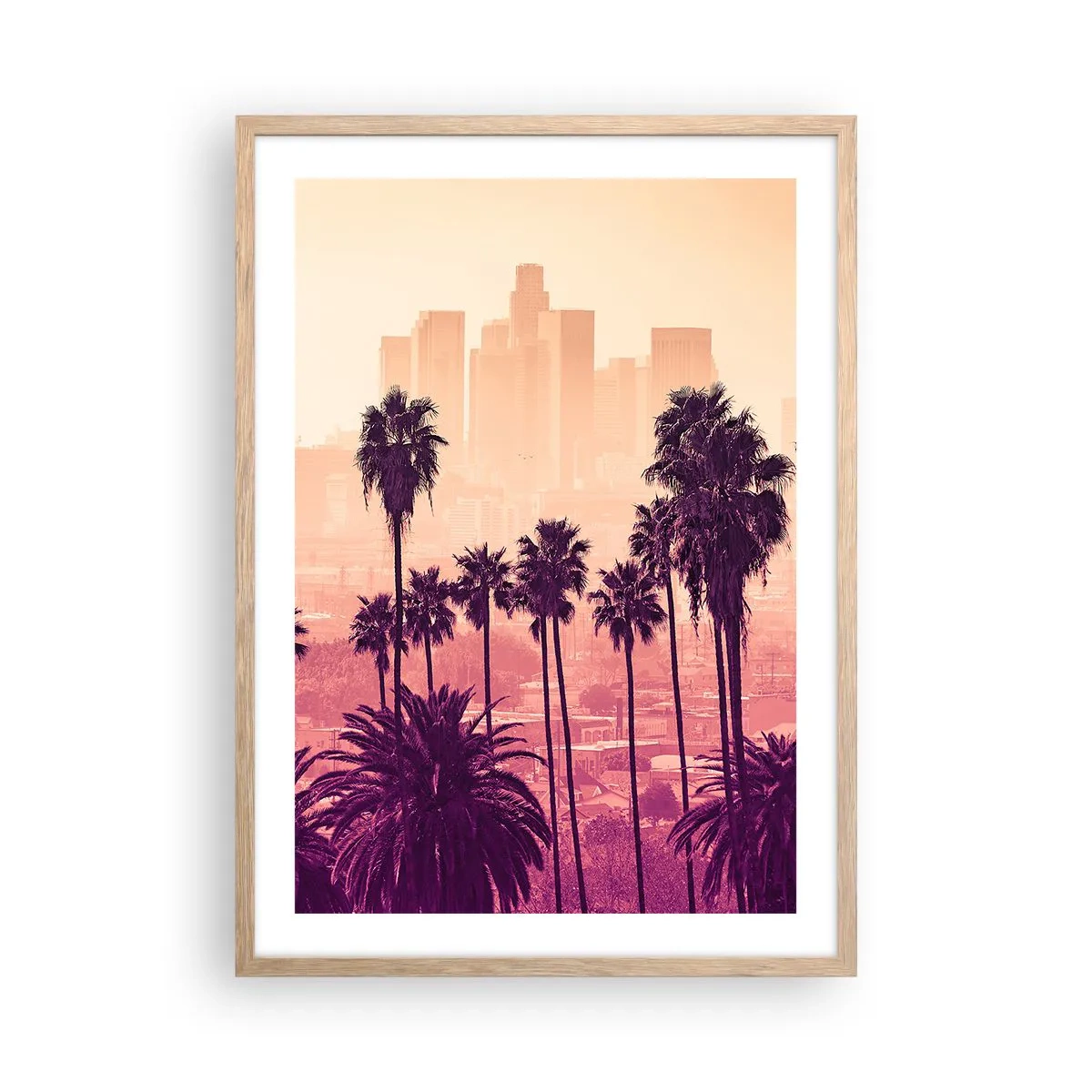 Poster în ramă de stejar deschis - Peisaj din California - 50x70 cm