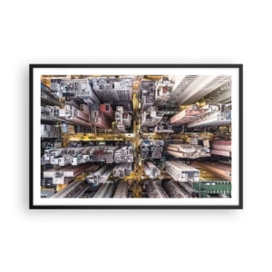 Poster în ramă neagră - Salutări din Hongkong - 91x61 cm
