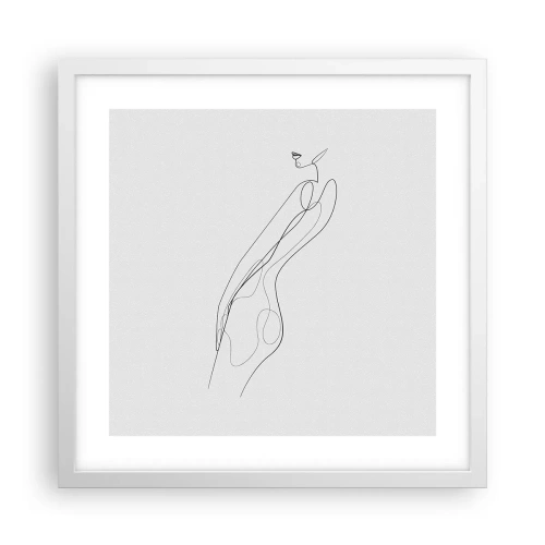 Poster în ramă albă - Abia o promisiune - 40x40 cm