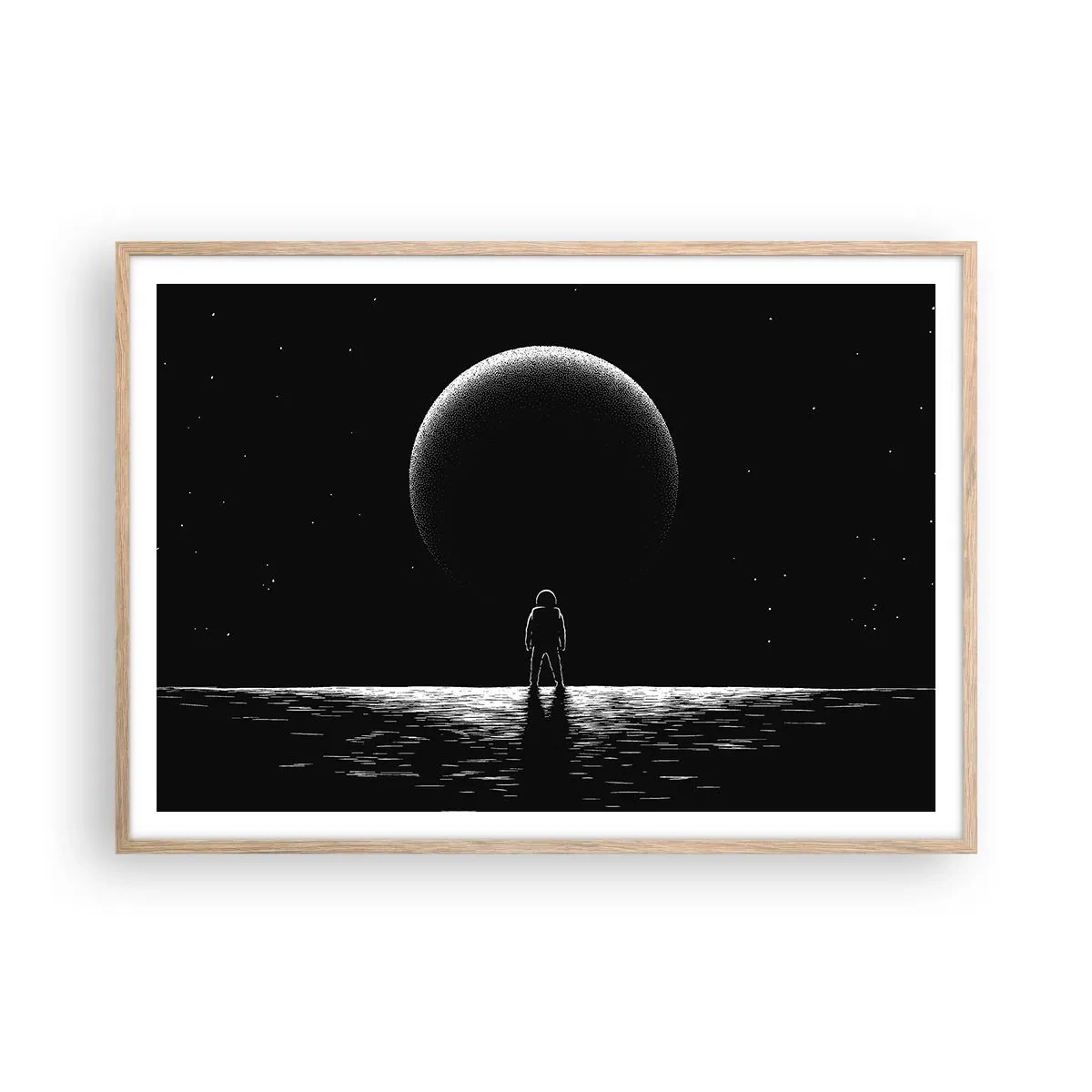 Poster în ramă de stejar deschis - Față în față - 100x70 cm