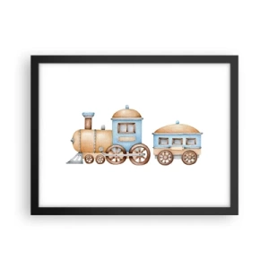 Poster în ramă neagră - Trenulețul din copilărie - 40x30 cm