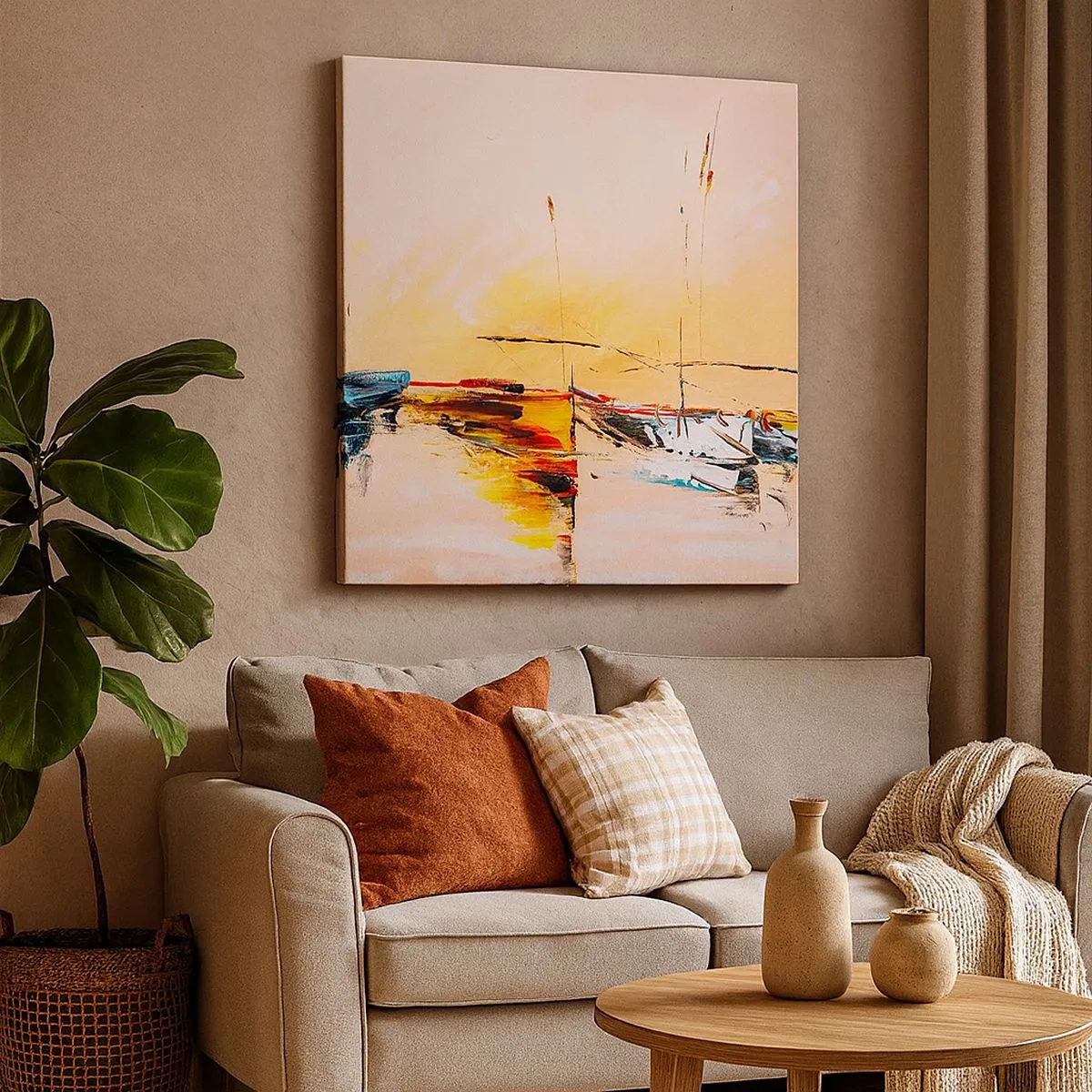 Tablou pe pânză - O seară în golf - 30x30 cm