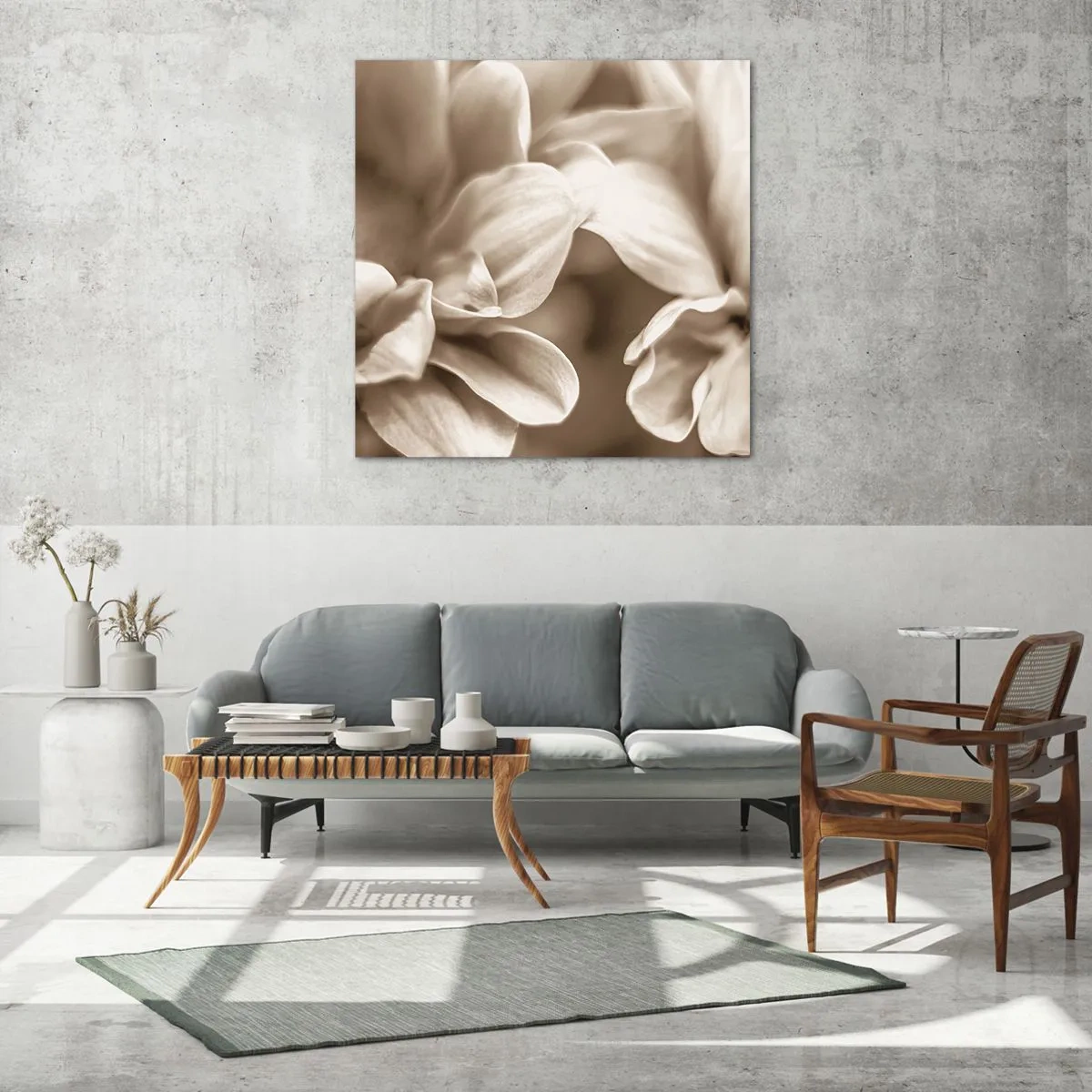 Tablou pe sticlă - Blânde ca un zâmbet - 60x60 cm