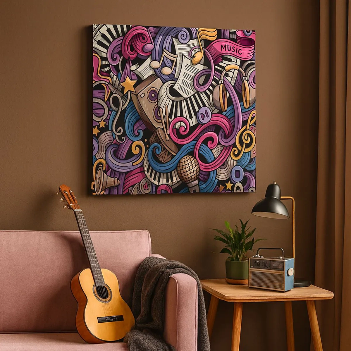 Tablou pe pânză - Melodie complicată - 30x30 cm