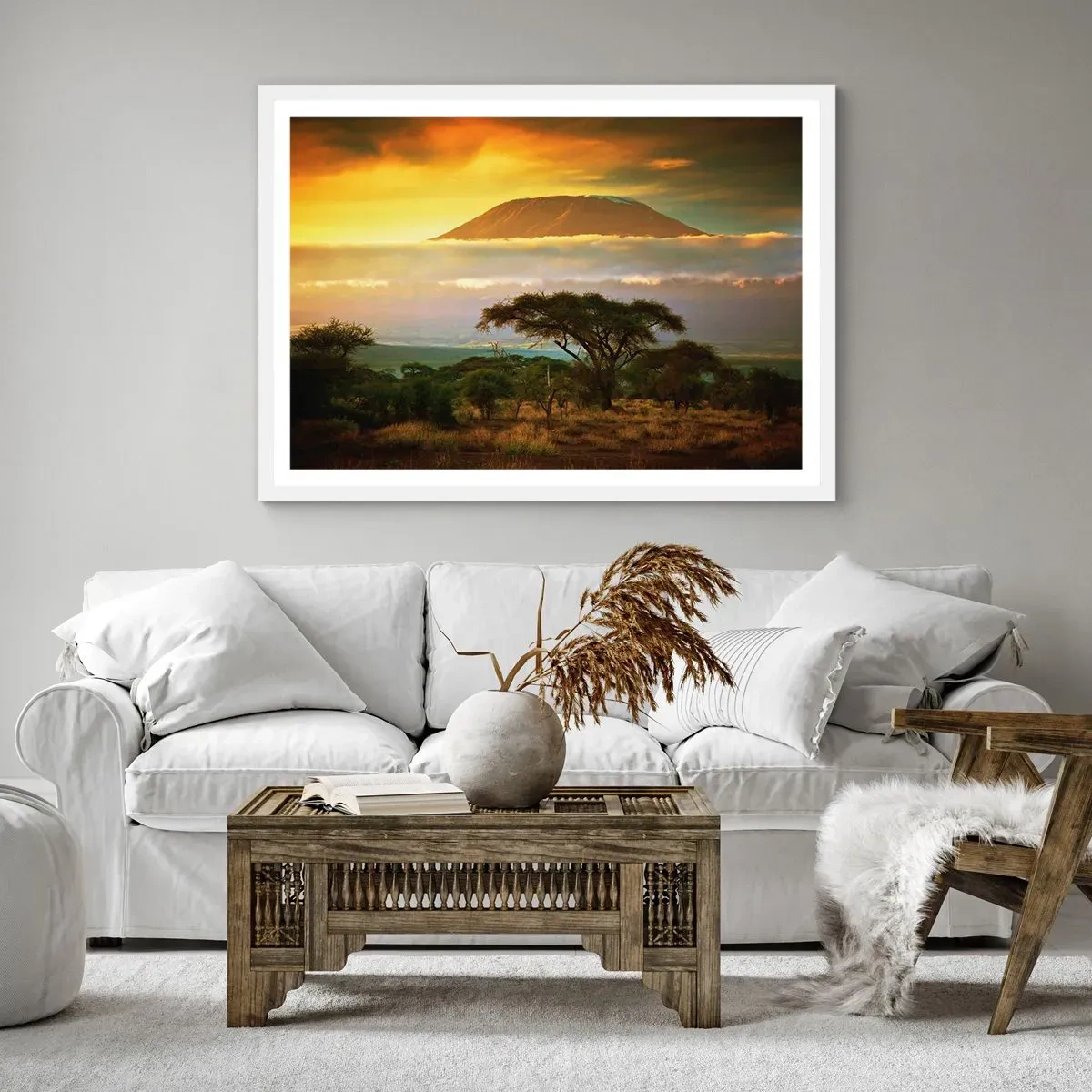 Poster în ramă albă - Visul unui călător - 91x61 cm