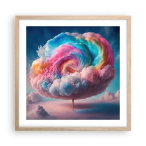 Poster în ramă de stejar deschis - Visul unui parc de distracții - 50x50 cm