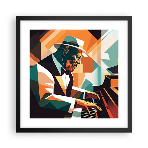 Poster în ramă neagră - Numai jazz - 40x40 cm