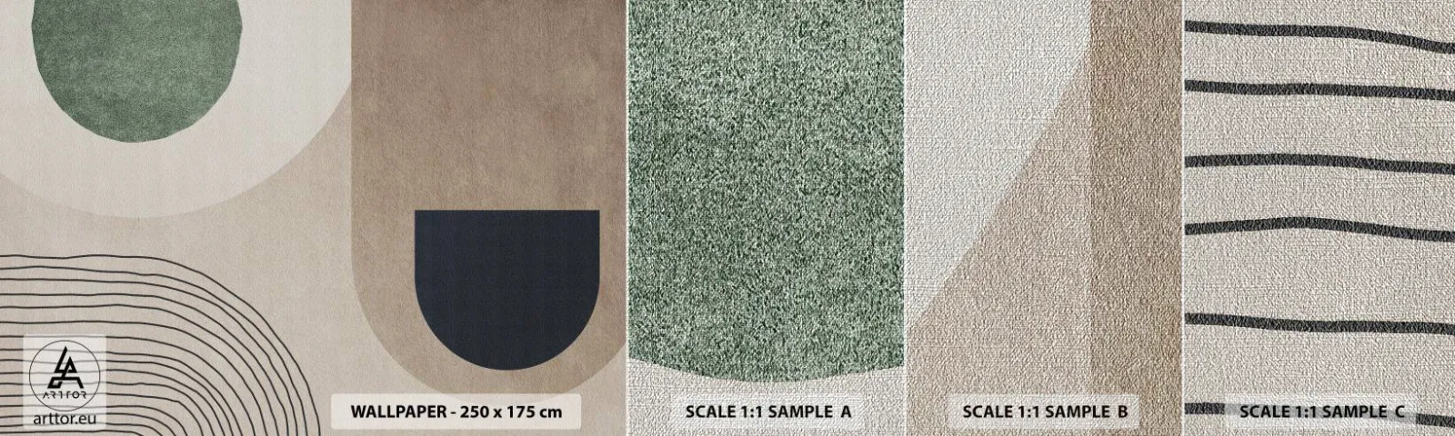 Mostră tapet Premium Canvas - Blândețea ovalului - Minimalism, Bucată, Abstracția - 100x30 cm