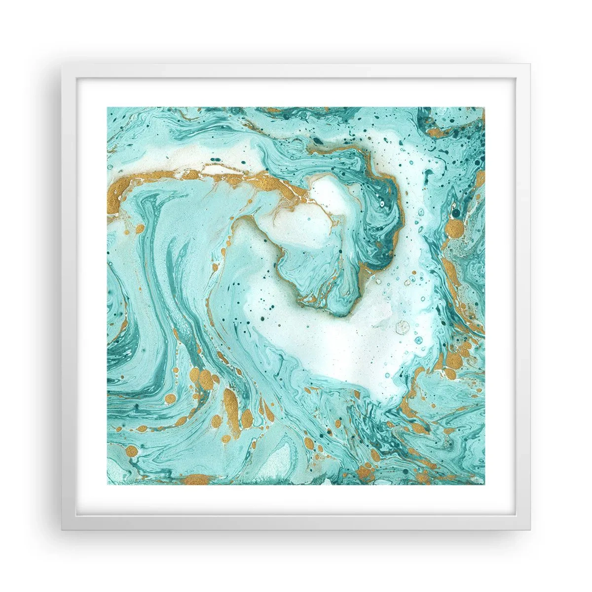 Poster în ramă albă - Sub marele val al perioadei Edo - 50x50 cm