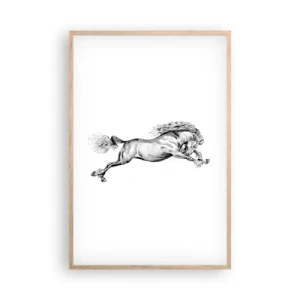 Poster în ramă de stejar deschis - Oprit din galop - 61x91 cm