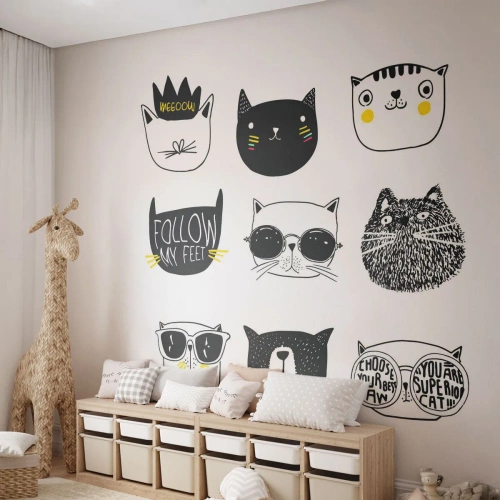 Tapet Autoadeziv Deluxe Sticker - Fiecare este diferit - Pisică, Ilustrare, Grafică - 400x280 cm