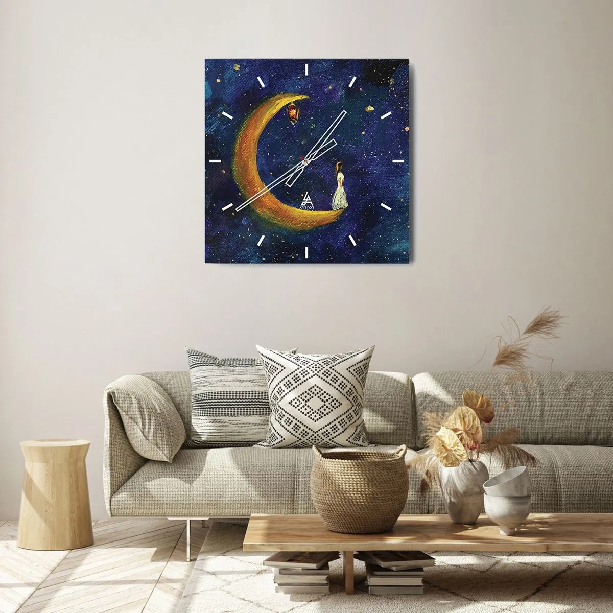 Ceas de perete - Ceas pe sticlă - Chemarea lumii - 30x30 cm