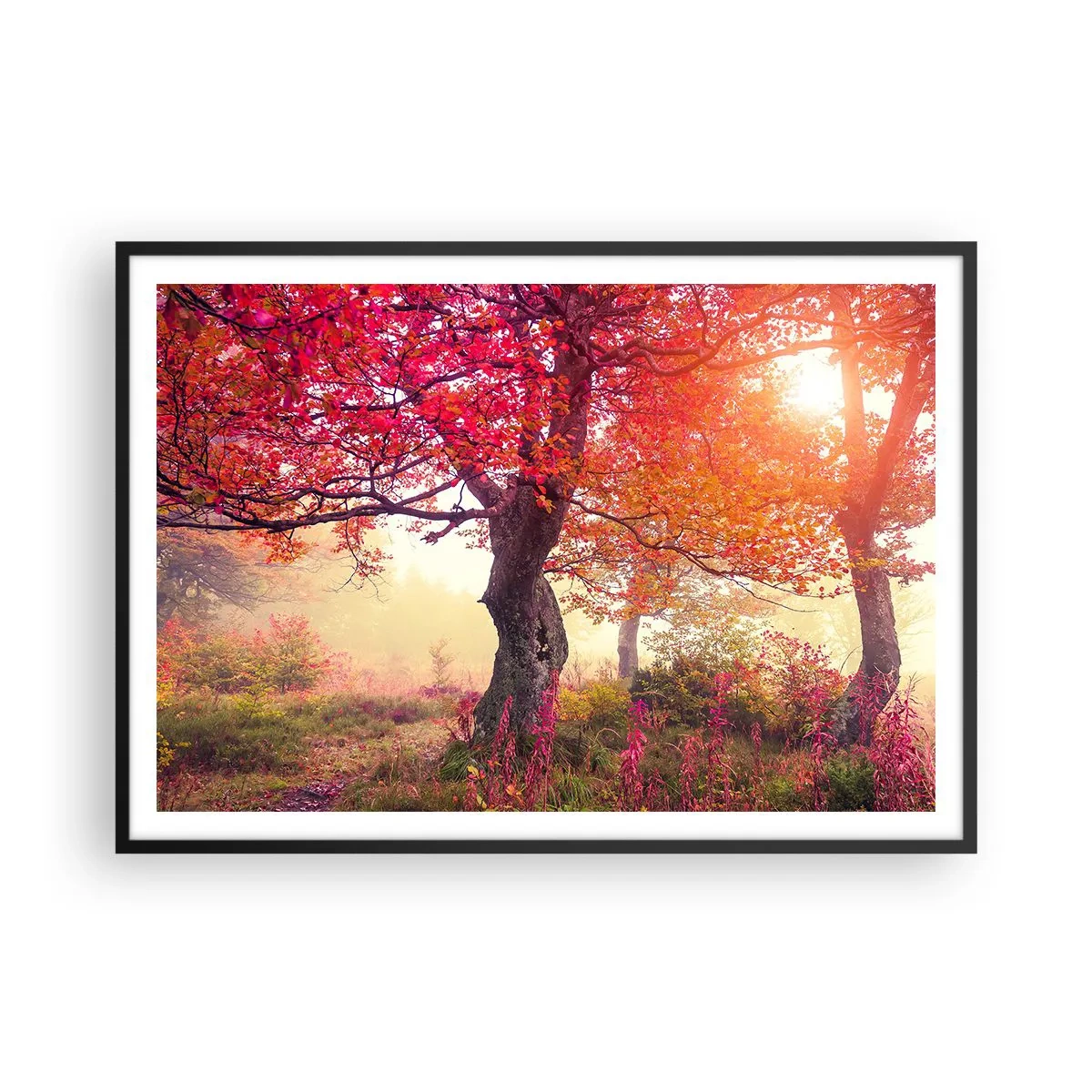 Poster în ramă neagră - O frenezie de înflorire - 100x70 cm